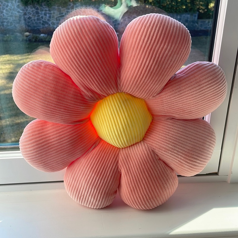 Pink flower pillow